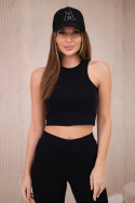 Komplet 3w1 legginsy, top i bluza - Czarny