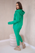Komplet 3w1 legginsy, top i bluza - Zielony