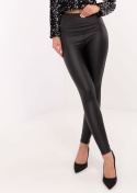 Czarne woskowane legginsy