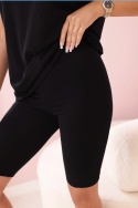 Komplet T-shirt i kolarki basic - CZARNE