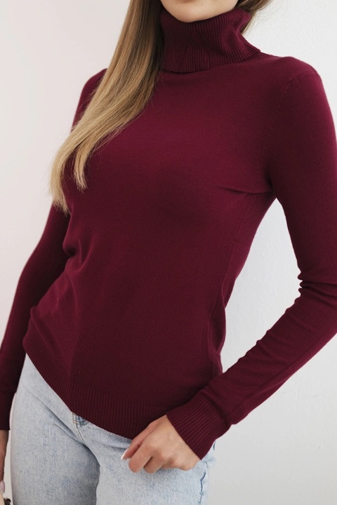 Bluzka sweter golf basic Bordowa