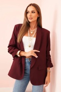 Marynarka elegancka z klapami - Bordowa